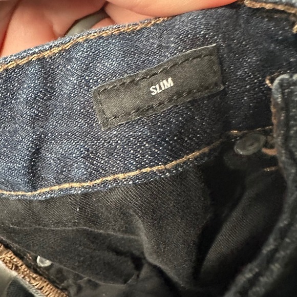 Bonobos Slevedge Slim Jeans Mens 31x30 Blue Dark Wash Made in USA Whiskered - Picture 13 of 16